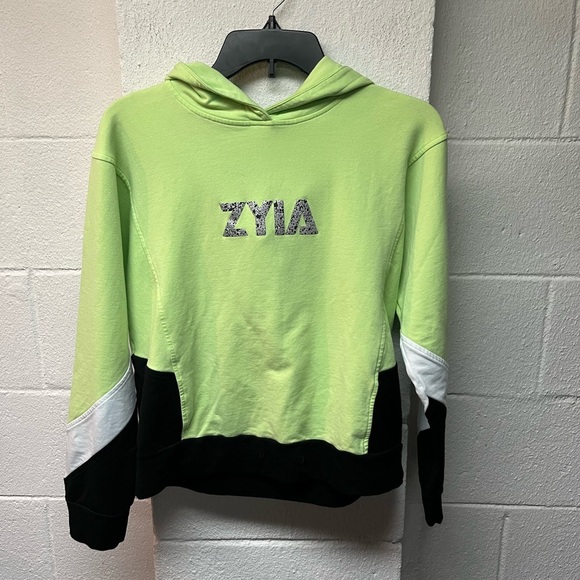 Zyia Lime Green and Black Hoodie - Picture 1 of 6